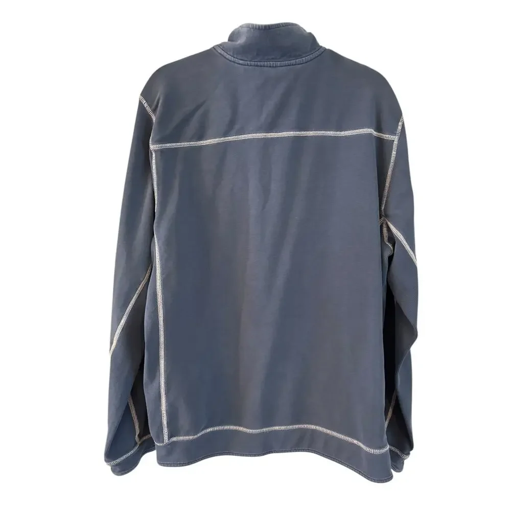 Tommy Bahama Men’s Half Zip Sweatshirt Blue Sizd XL Island Crafted Modern Fit